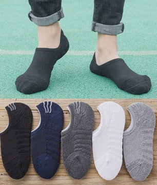 5 Paar Heren Invisible Sokken Katoen met Terry Bodem & Anti-Slip - Maat 41-45