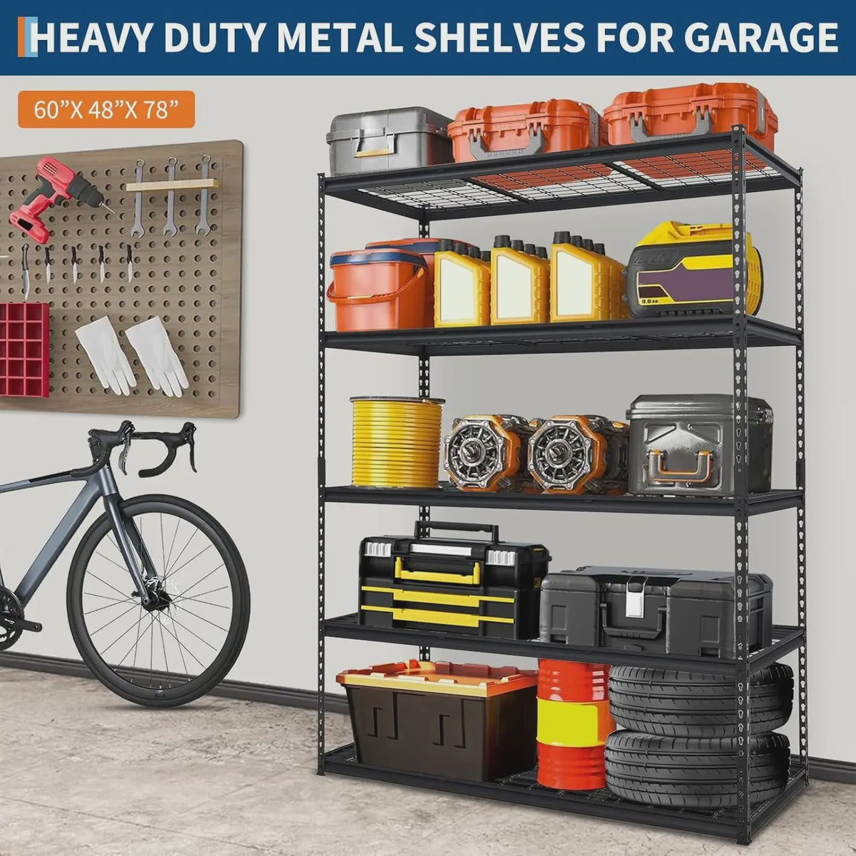 Robuuste Metalen Stellingkast 5 Lagen - Verstelbaar - Garage & Keuken