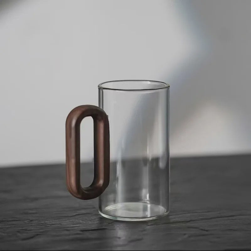 Glazen Mok met Houten Handvat - Hittebestendig & Grote Capaciteit