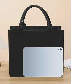 Ruime Zwarte Canvas Tote Bag - Handige Shopper voor Dames en Heren