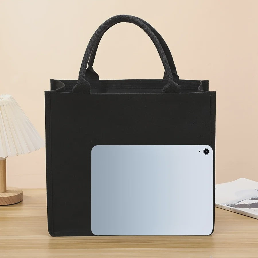 Ruime Zwarte Canvas Tote Bag - Handige Shopper voor Dames en Heren