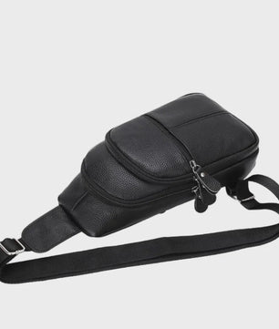 Luxe Leren Borstas Heren - Grote Capaciteit, Zakelijk & Casual Crossbody Tas