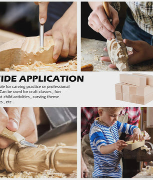10x Basswood Houtsnijblokken - Zacht Natuurlijk Hout voor Beginners en Experts