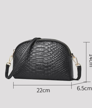Luxe Dames Schoudertas Crossbody Tas met Crocoprint van Echt Leer