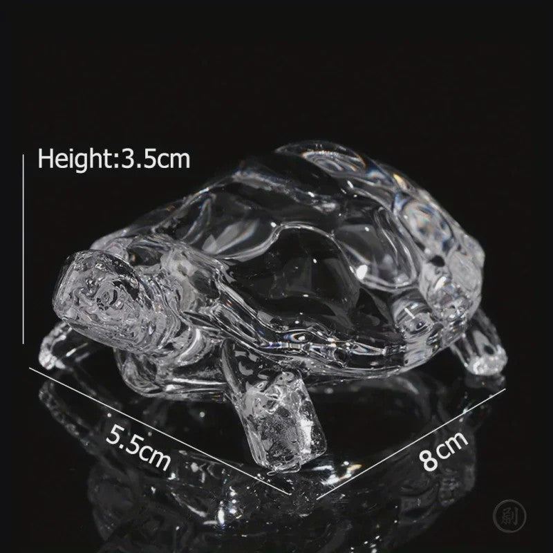 Kristallen Schildpad Beeldje - Chinees Feng Shui Geluksornament voor Huis & Kantoor Bureau Decoratie