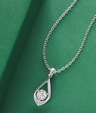 Zilveren 925 Dames Ketting met 1 Karaat Druppelvormige Moissanitehanger - Perfect Cadeau