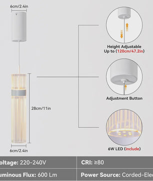 Moderne Cilinder Hanglamp - Verstelbare Kleurtemperatuur (3000K-6500K)