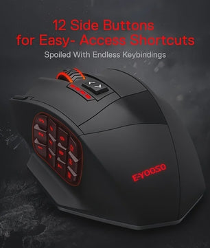 E-YOOSO X-33 Gaming Muis: Dual Mode (2.4G Draadloos/Bedraad), 16000 DPI, 16 Programmeerbare Knoppen & RGB