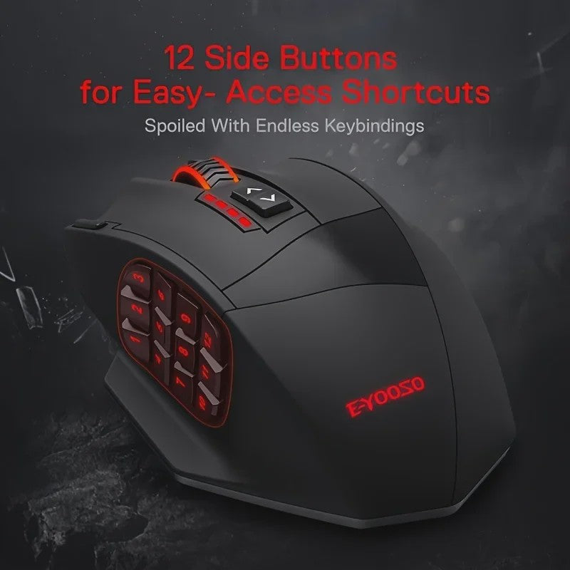 E-YOOSO X-33 Gaming Muis: Dual Mode (2.4G Draadloos/Bedraad), 16000 DPI, 16 Programmeerbare Knoppen & RGB
