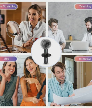 Draadloze Lavalier Microfoon met Windkap - Mini Clip-on voor Smartphone Vlog & Live Streaming