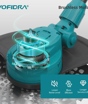 YOFIDRA 10-Inch Elektrische Grasmaaier - Krachtige 6000W Borstelloze Motor & Opvouwbaar Ontwerp