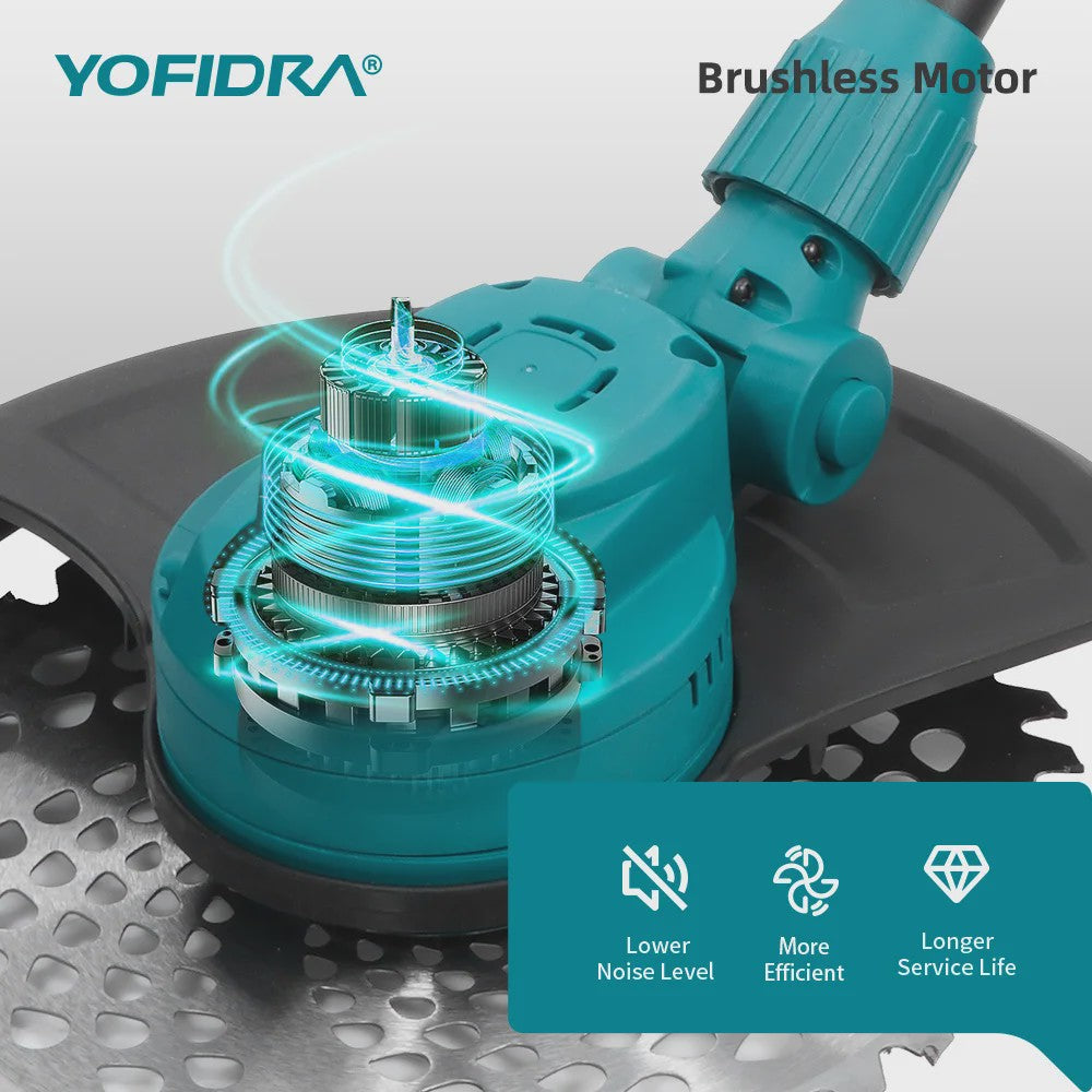 YOFIDRA 10-Inch Elektrische Grasmaaier - Krachtige 6000W Borstelloze Motor & Opvouwbaar Ontwerp