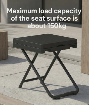 Draagbare Klapstoel met Schrijftafel - Ideaal voor Camping, Vissen, Strand - Zwart, 150kg