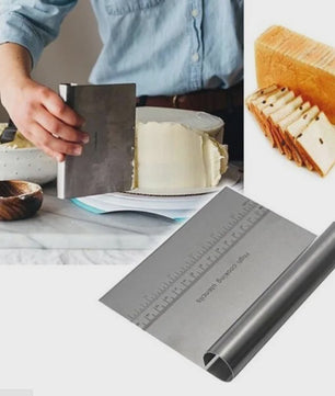 RVS Deegschraper, Pizzasnijder en Deegsnijder met Nauwkeurige Schaalverdeling - Multifunctioneel Keukengereedschap