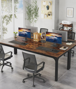 Extra Lange Bureau voor 2 Personen (200 cm) - Dubbel Werkstation voor Thuis of Kantoor