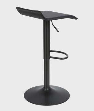 Set van 2 Zwarte Barstoelen met Leerlook, 360° Draaibaar en In Hoogte Verstelbaar
