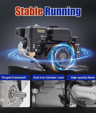 Krachtige 7.5HP 4-Takt Benzinemotor (212cc) met Elektrische Start & 3600 RPM - Industriële Kwaliteit Go-Kart Motor