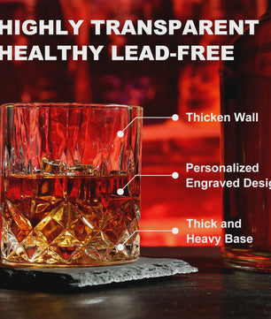 Luxe Whiskey Set met Glazen en Granieten Stenen - Houten Cadeaubox