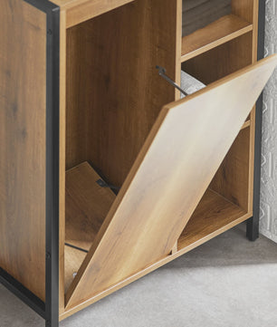 SoBuy BZR65-PF Wasgoedkast met Uitklapbare Waszakken - Badkamermeubel 60x90x30cm