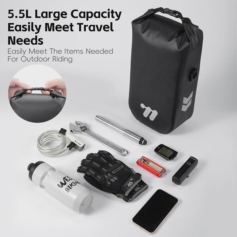 WEST BIKING Fiets Voorvork Tas 5.5L Waterdicht met Quick Release Systeem