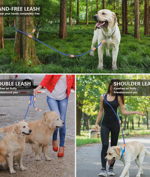 Verstelbare Nylon Dubbele Hondenlijn - Handsfree en Multifunctioneel voor 1 of 2 Honden