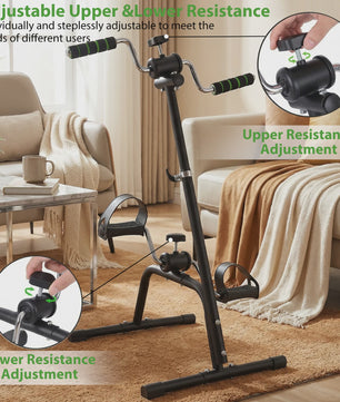 Compacte Hometrainer Fiets voor Benen en Armen - Verstelbare Weerstand - Ideaal voor Senioren en Zittend Gebruik