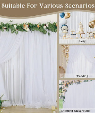 Witte Transparante Tule Gordijnen - Sfeervolle Decoratie voor Huis & Fotografie