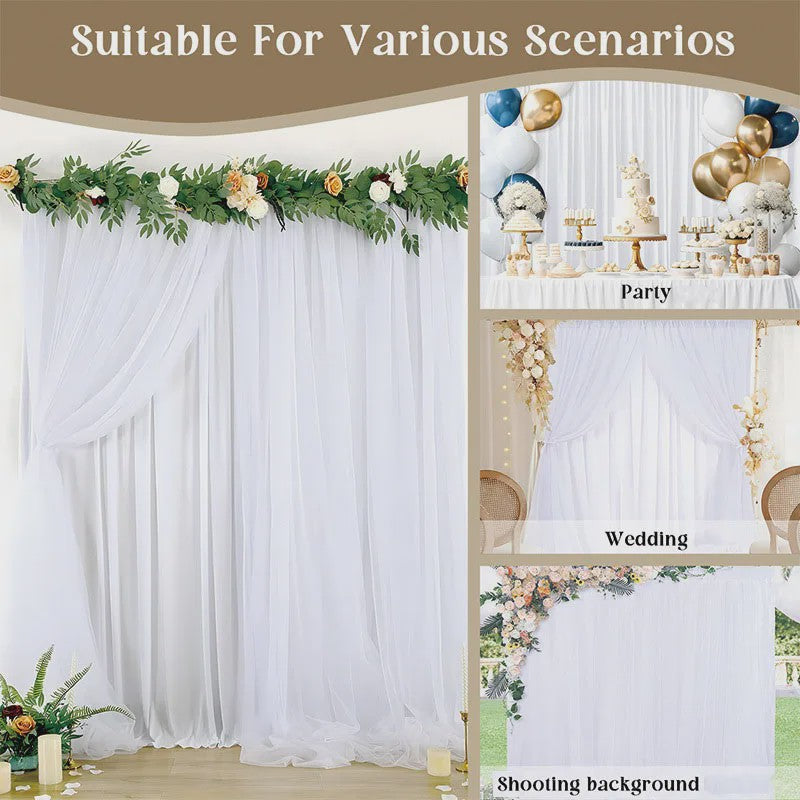 Witte Transparante Tule Gordijnen - Sfeervolle Decoratie voor Huis & Fotografie