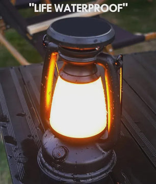 Retro Camping Lantaarn met Sfeerverlichting - Oplaadbaar & Dimbaar