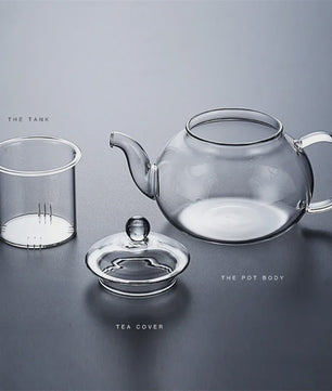 Glazen Theepot met Filter - Hittebestendig Borosilicaatglas - 400ml tot 1000ml