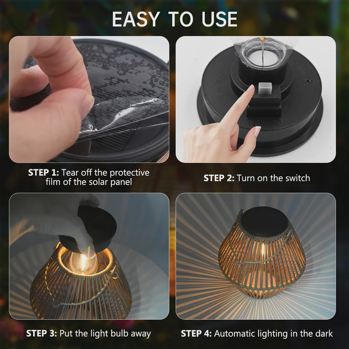 Zonne-energie Lantaarn voor Buiten - Waterdichte Hangende Rotan Decoratie voor Tuin & Terras