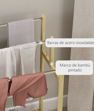 Bamboe Handdoekladder met Plank en Haken - 50.5x31x90 cm
