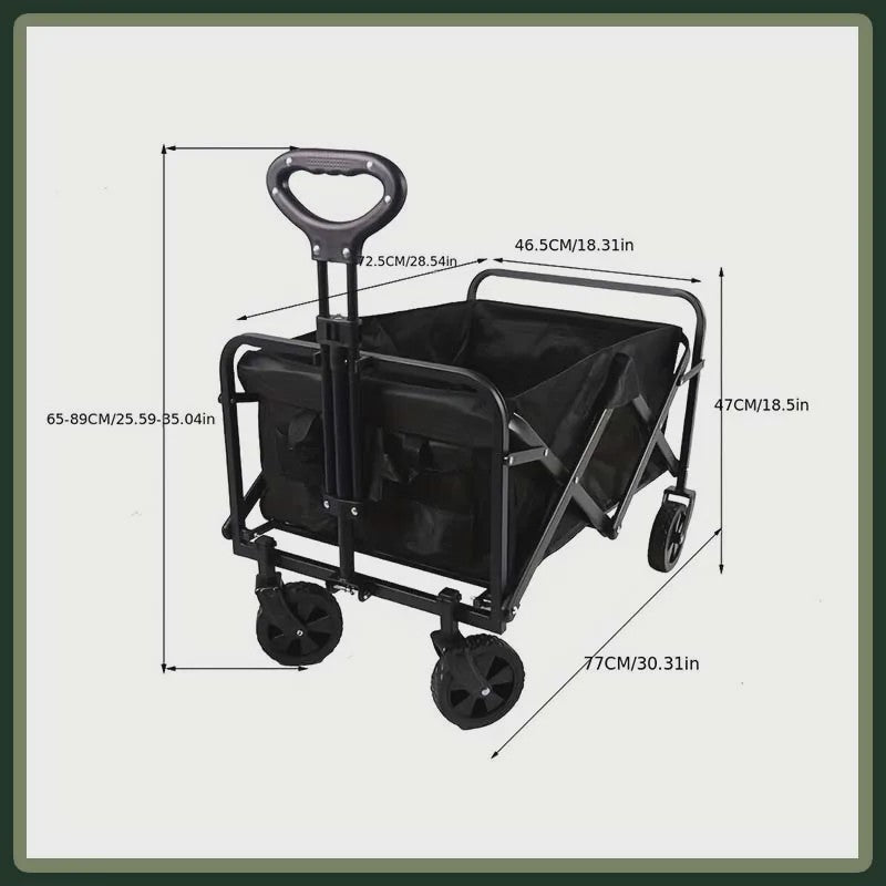 Opvouwbare Bolderkar - Grote Capaciteit, All-Terrain, Camping & Transportkar