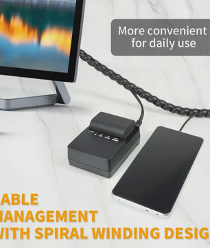 Flexibele Kabel Beschermhoes - Spiralen Kabelgoot voor Kabelmanagement (Zwart/Wit, 8-20mm)