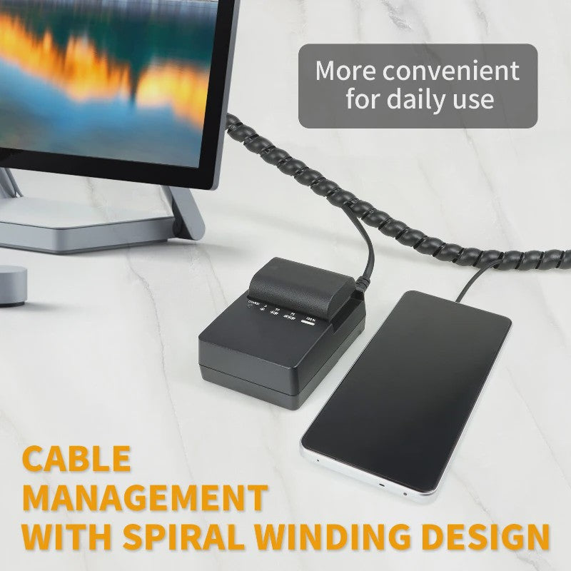 Flexibele Kabel Beschermhoes - Spiralen Kabelgoot voor Kabelmanagement (Zwart/Wit, 8-20mm)