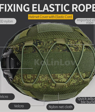 Tactische Helm Cover met Elastisch Koord voor Fast Helm - Airsoft & Paintball Camouflage