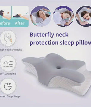 Ergonomisch Vlinder Kussen van Traagschuim voor Nekpijn Verlichting en Orthopedische Ondersteuning