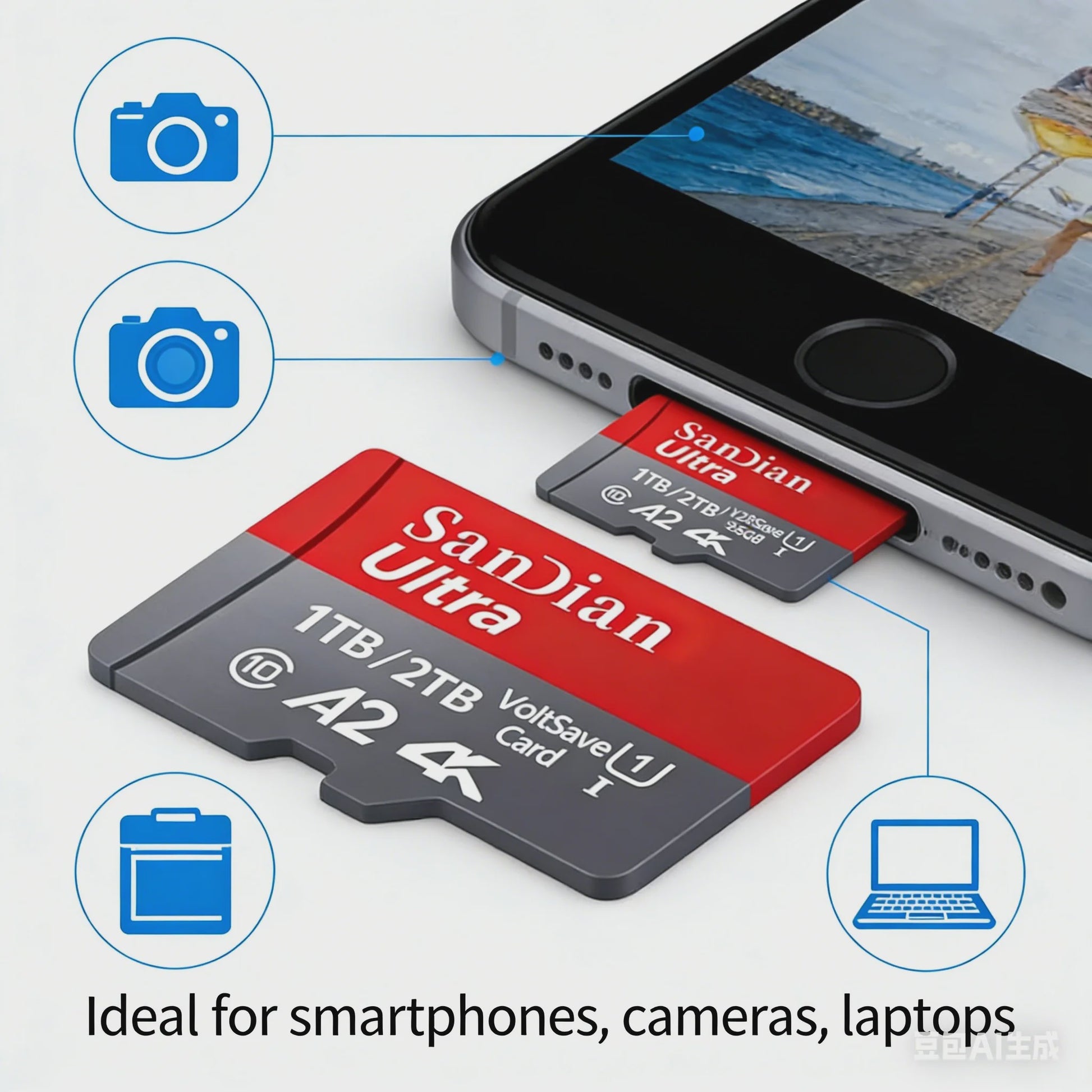 Snelle 128GB Micro SDXC Kaart - Opslag voor Camera, PC, Mac & Meer