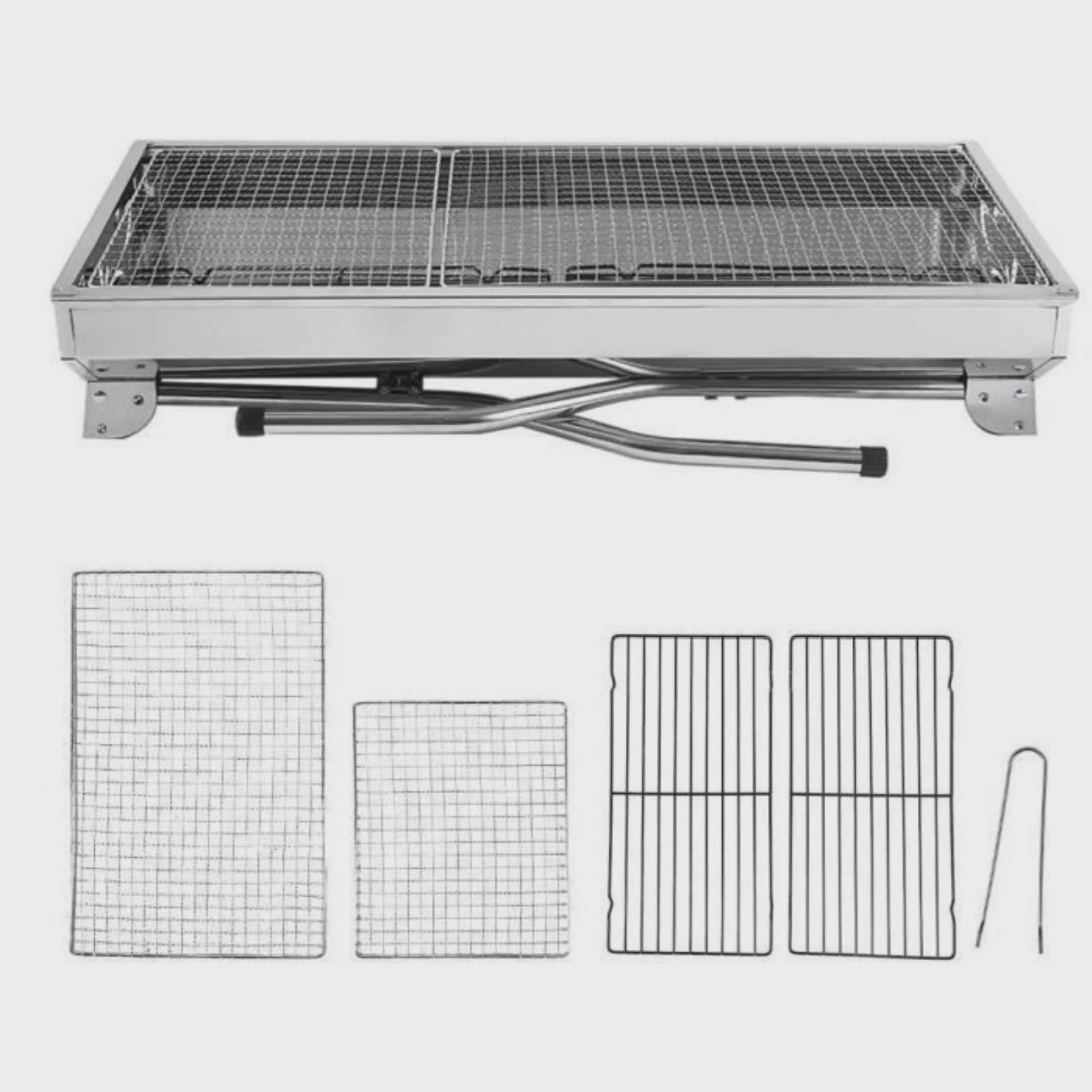 Klapbare RVS Houtskool BBQ Grill - Draagbaar & Compact voor Buitenfeesten