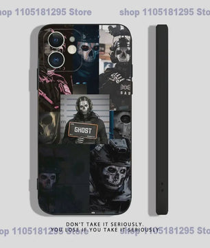 Call of Duty Ghost iPhone Hoesje - Zwart Siliconen Shockproof Beschermhoes