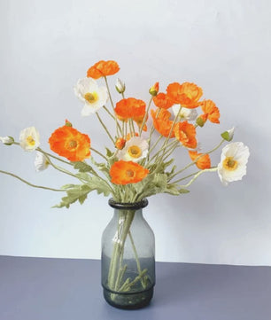 Zijden Papavers Kunstbloemen - Lange Stelen voor Decoratie