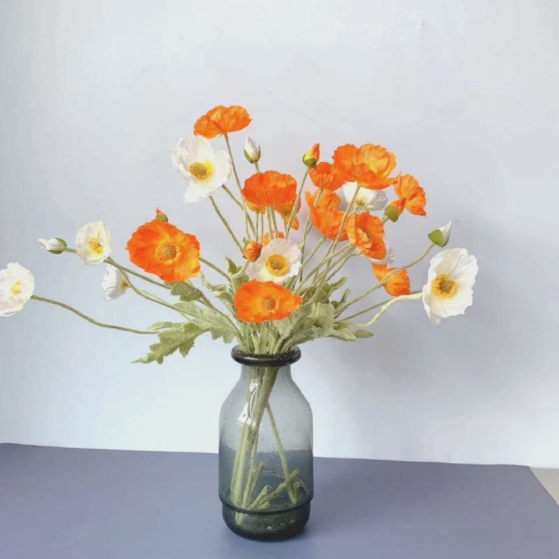 Zijden Papavers Kunstbloemen - Lange Stelen voor Decoratie