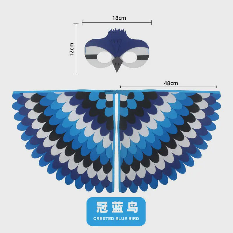 Veren Vleugels en Masker Set - Vogel Kostuum voor Kinderen - Halloween & Feest