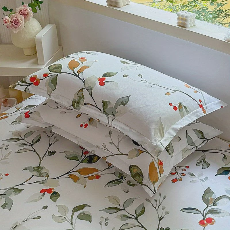 3-delige Beddengoedset met Print: Zacht, Comfortabel, 1 Hoeslaken + 2 Kussenslopen (zonder vulling)