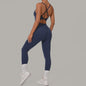 Sportieve Dames Jumpsuit met Open Rug en Kruisbanden - Perfect voor Yoga, Fitness & Zomer