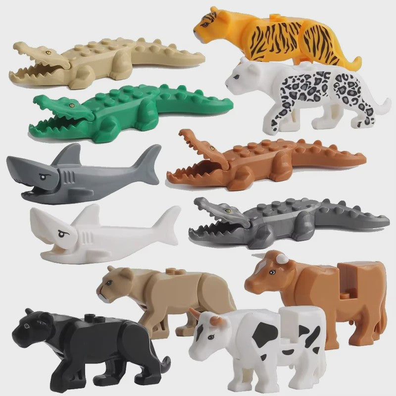 Bouwstenen Dierenpark Speelgoed - Dieren, Voertuigen & Gebouwen