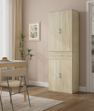 Hoge Archiefkast met Deuren en Lade - 60x180x34cm - Kantoor & Keuken Opbergmeubel