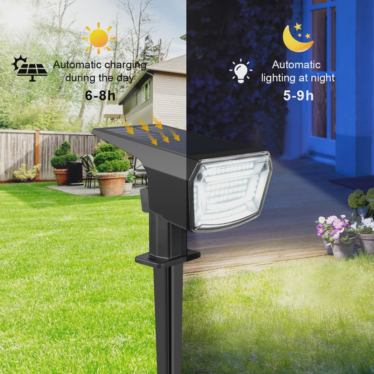 59 LED Solar Spotlight - Waterdichte Tuinlamp met Grondpin & Automatische Verlichting