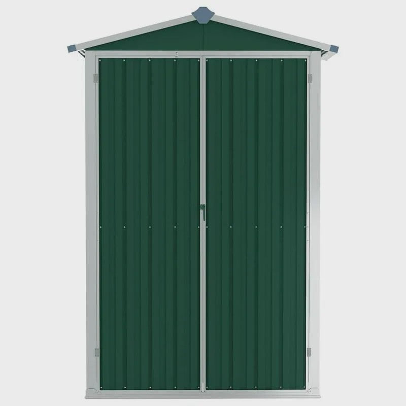 Groene Tuinkast van Verzinkt Staal - 116x45x175 cm - Robuuste Opbergkast voor Buiten