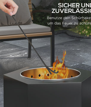 Outsunny Rookloze Terras Vuurschaal met Schep - Compact en Stijlvol voor Buiten